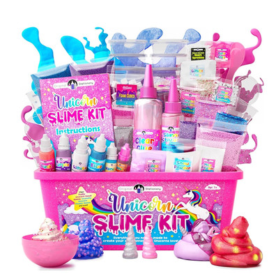Einhorn Slime Set Glow in the Dark 25+ Mix-Ins DIY Schleim Bastelset Kinder 7+