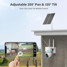 SEHMUA 4G LTE Cellular Security Camera SIM Card Pan Tilt 360  2K ZC-YT05 - White