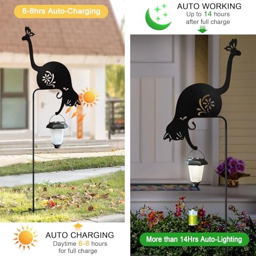 Cat Solar Lights Outdoor Garden, Black Cat Garden Statue,Black Cats Outdoor - Photo 4/6