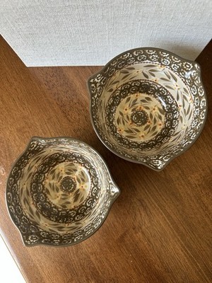 Temptations Set Of 2 Nesting Spout Mixing Bowls, Old World, Brown