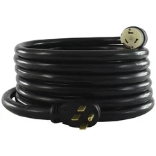 Conntek 1450SS2-15 50 Amp Temp Power Generator Cord 15 Feet Elbow Plug - BLACK