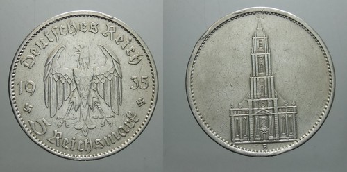 GERMANIA 5 MARCHI 1935 ZECCA A IN ARGENTO 900