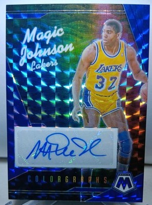 2024-25 Panini Mosaic - Colorgraphs Magic Johnson #COL-MAG Blue Prizm /35 (AU)