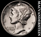 1942 Silver Mercury Dime - Brilliant Uncirculated  Lustrous  No Reserve  #J8725