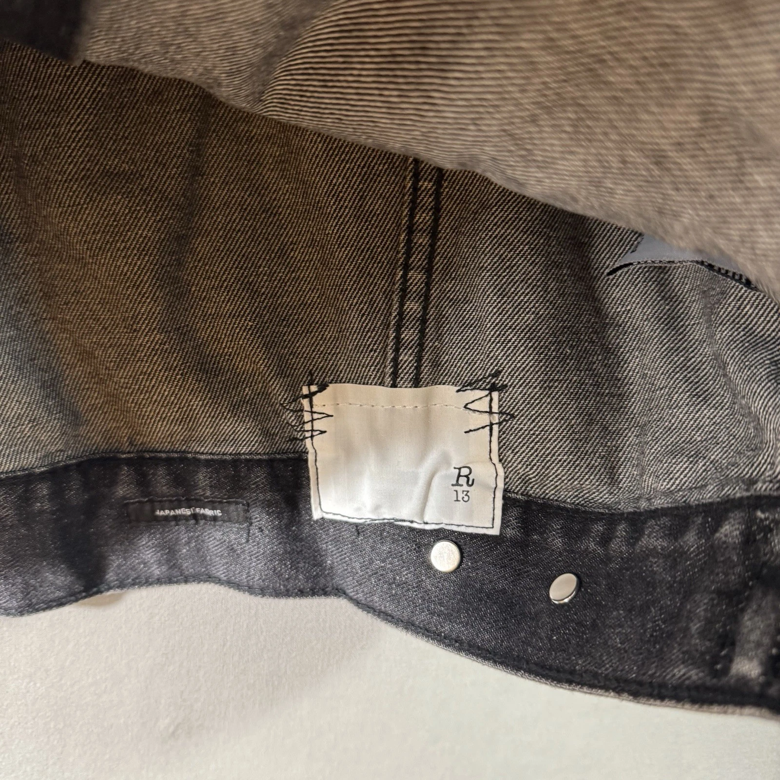 R13 Denim Trucker Jacket Men’s Black Zip Size Medium $1250 MSRP - product detail image 16