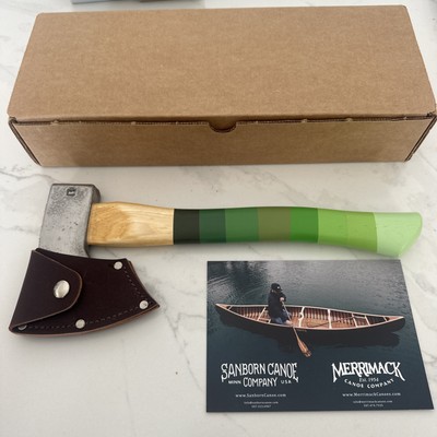 SanBorn Canoe Hudson Bay Camp Axe Hatchet Shades Of Green Made In USA - New
