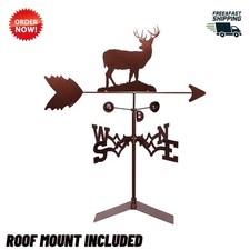 Deer Buck Weathervane Steel Weather Vane Roof Mount Included Made in USA Gift