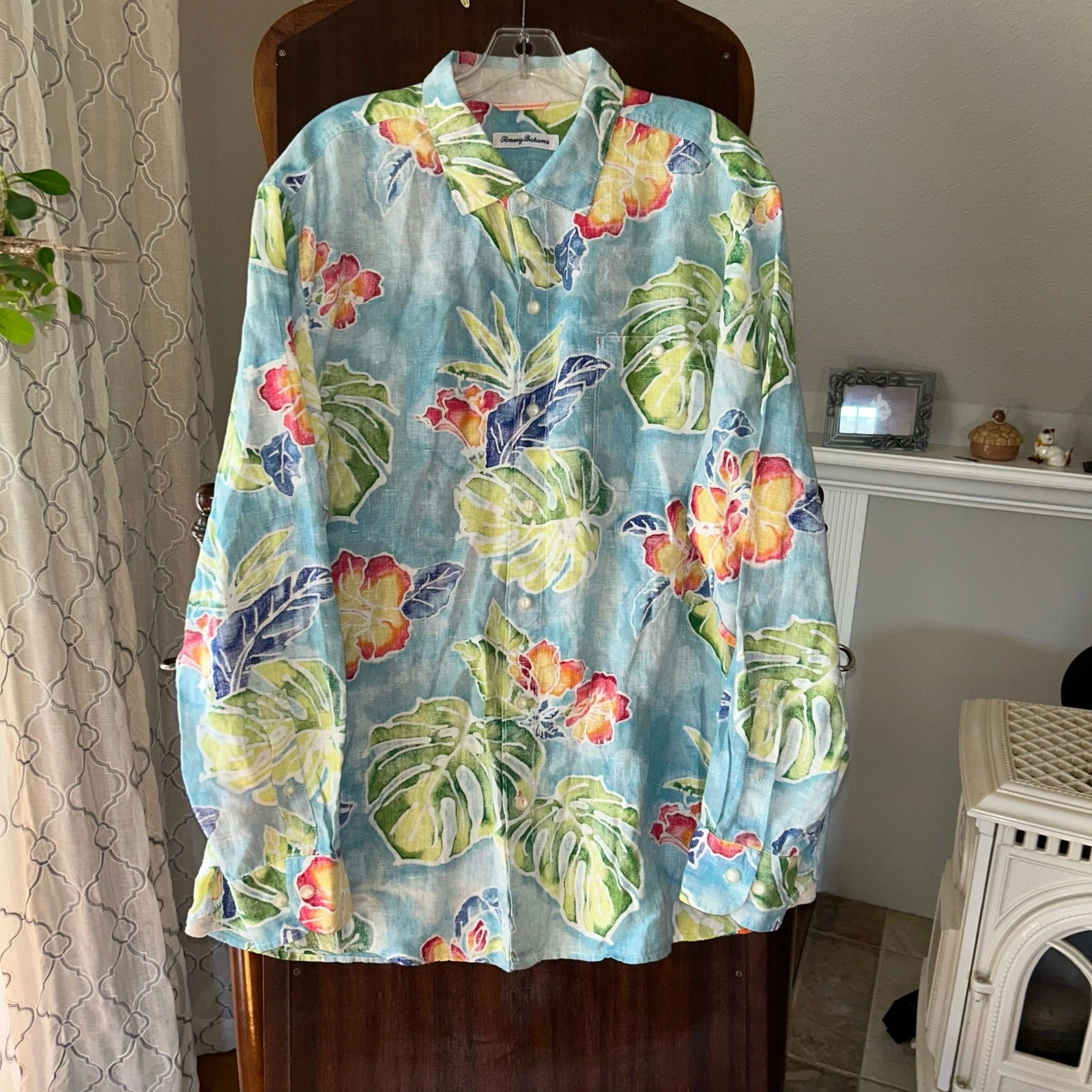 Tommy Bahama Fiesta Keys long-sleeve linen shirt men’s size XL