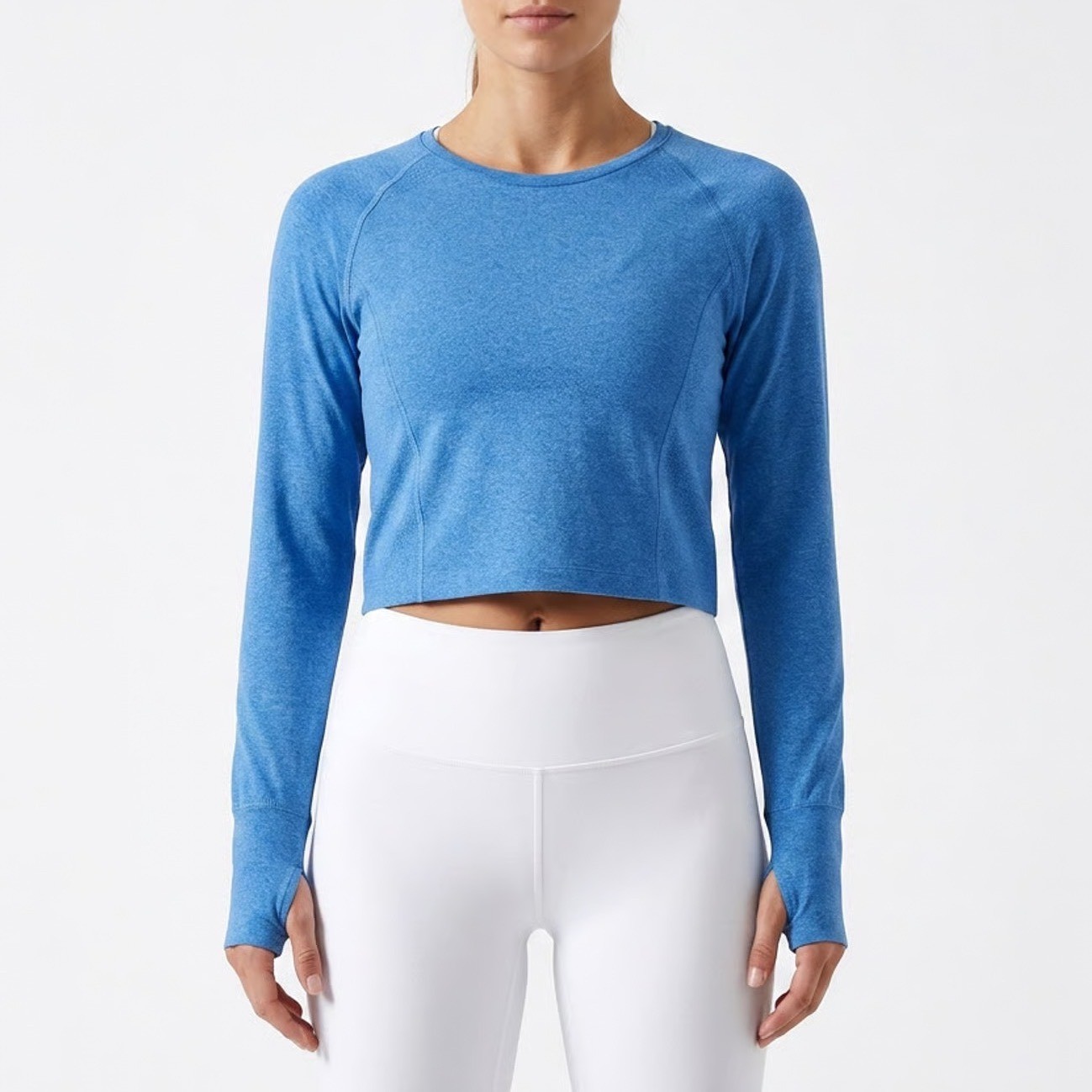 Calia Womens XXL Seamless Long Sleeve Race Length Top Cosmic Blue Spacedye