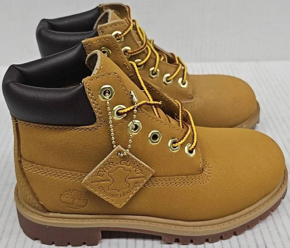 TIMBERLAND 6 Pulgadas Botas Niños Talla 13 -Impermeable Cuero Trigo Informal Cálido Zapatos Foto 4 de 4