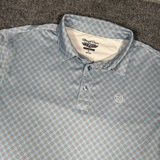 Straight Down Polo Shirt Men Large Blue Geometric Golf Performance