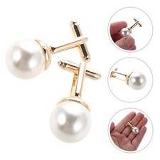  3 Sets Cuff Links For Women: Classic Pearl Cufflinks - Dress Shirt Boys Suit