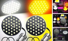 1157 Front LED Turn Signals Light White/Amber, 2 inch Bullet Running LED