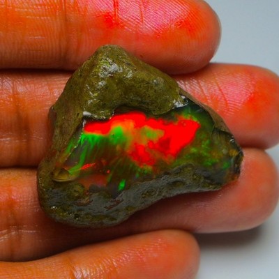 Ethiopian Oil Opal Specimen  37.90  cts Natural Rough Gemstone - Fire Opal Roug