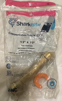 SharkBite 1/2 in x 1/2 in Straight Brass Push-to-Connect Coupling U3008LFA