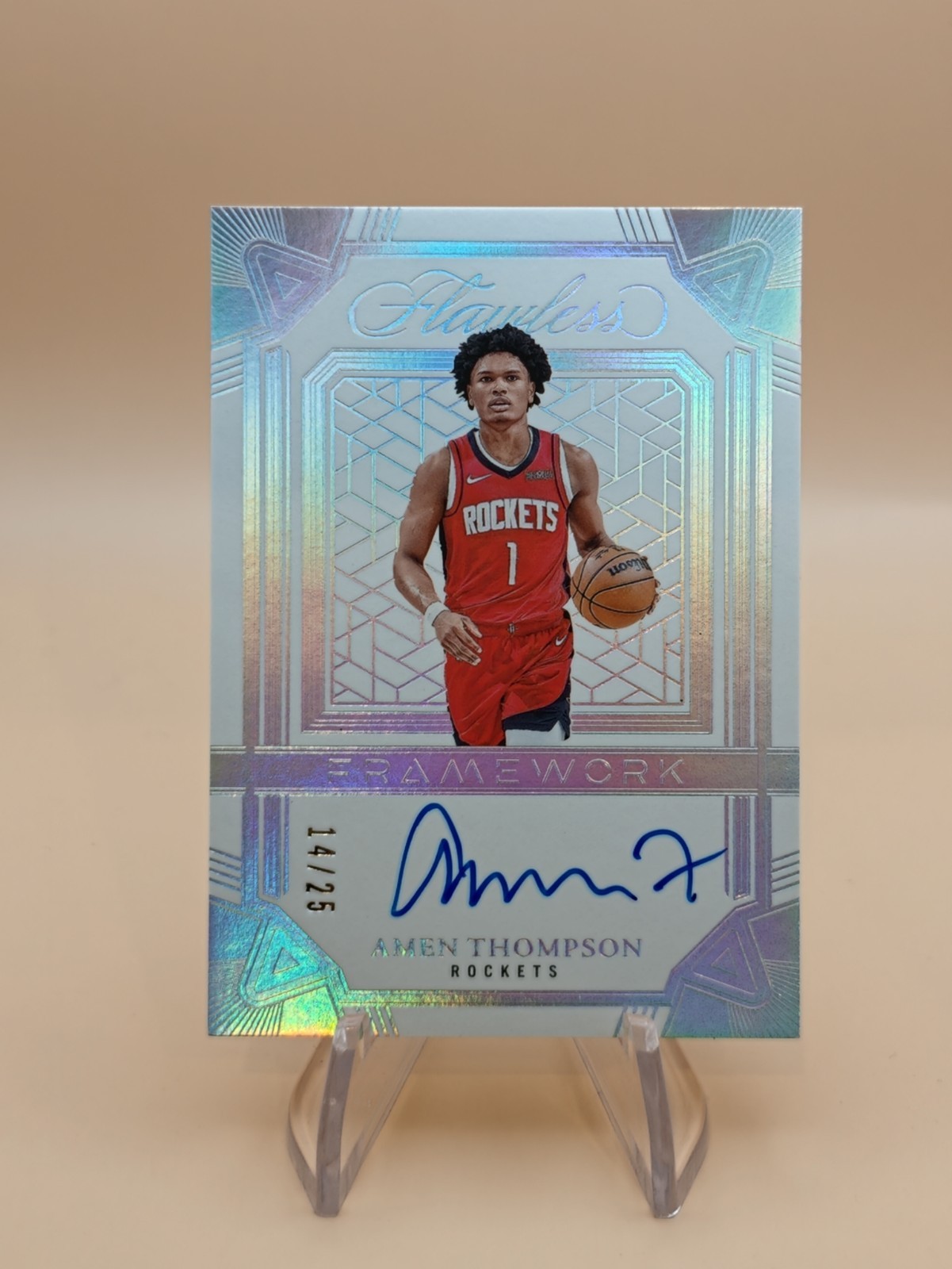 Panini Flawless Amen Thompson Rockets FRM-AMT Framework Auto 14/25