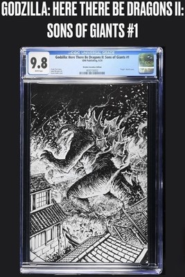 Godzilla:Here There Be Dragons II: Sons of Giants #1 Virgin Sketch Cover CGC 9.8