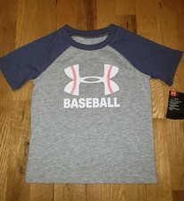 Under Armour Boys Baseball Logo Graphic T-Shirt 4 5 NEW