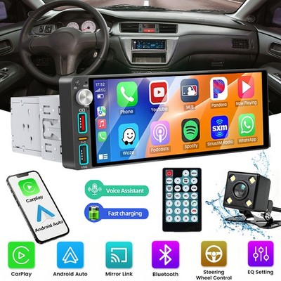 Single 1 DIN 6.86'' Car MP5 Player Touch Screen Wireless CarPlay Bluetooth FM USB