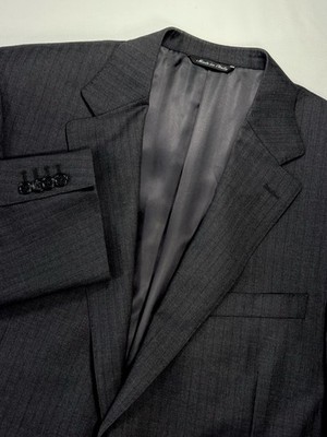 Canali Italy Mens Suit Jacket Blazer 46R 56R Charcoal Gray Wool Water Resistant