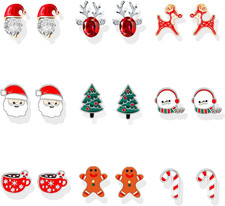 Elegant Christmas Earrings for Women - Holiday Studs  Dangle Accessories