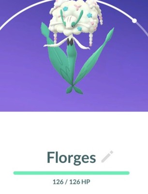  POKEMON GO - Florges (White Flower) *Lv27 & Chilling Water* PVP Ultra League 