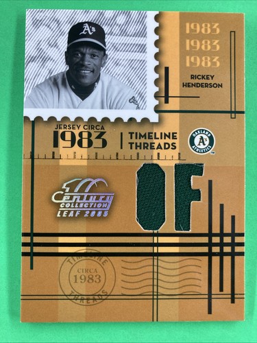 Rickey Henderson 2005 Leaf Century Timeline Threads Athletics Jersey TT-24 59/83