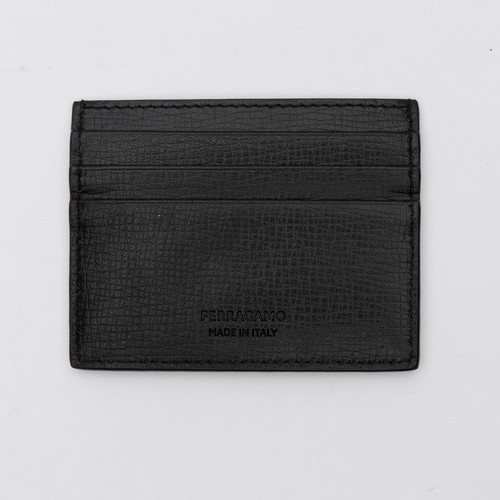 Ferragamo Men New Revival Leather Card Case Black - Picture 2 of 9