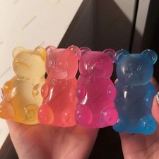 Colorful Gummy Bear Squeeze Toy and Jelly Bean Hand Relaxer for Stress Relief