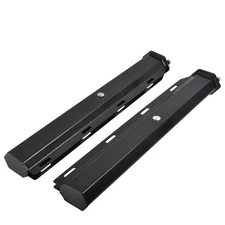 Black 2 1/2" Bolt Spacing 30" Straight Angled Truck Mud Flap Hanger Bracket Set