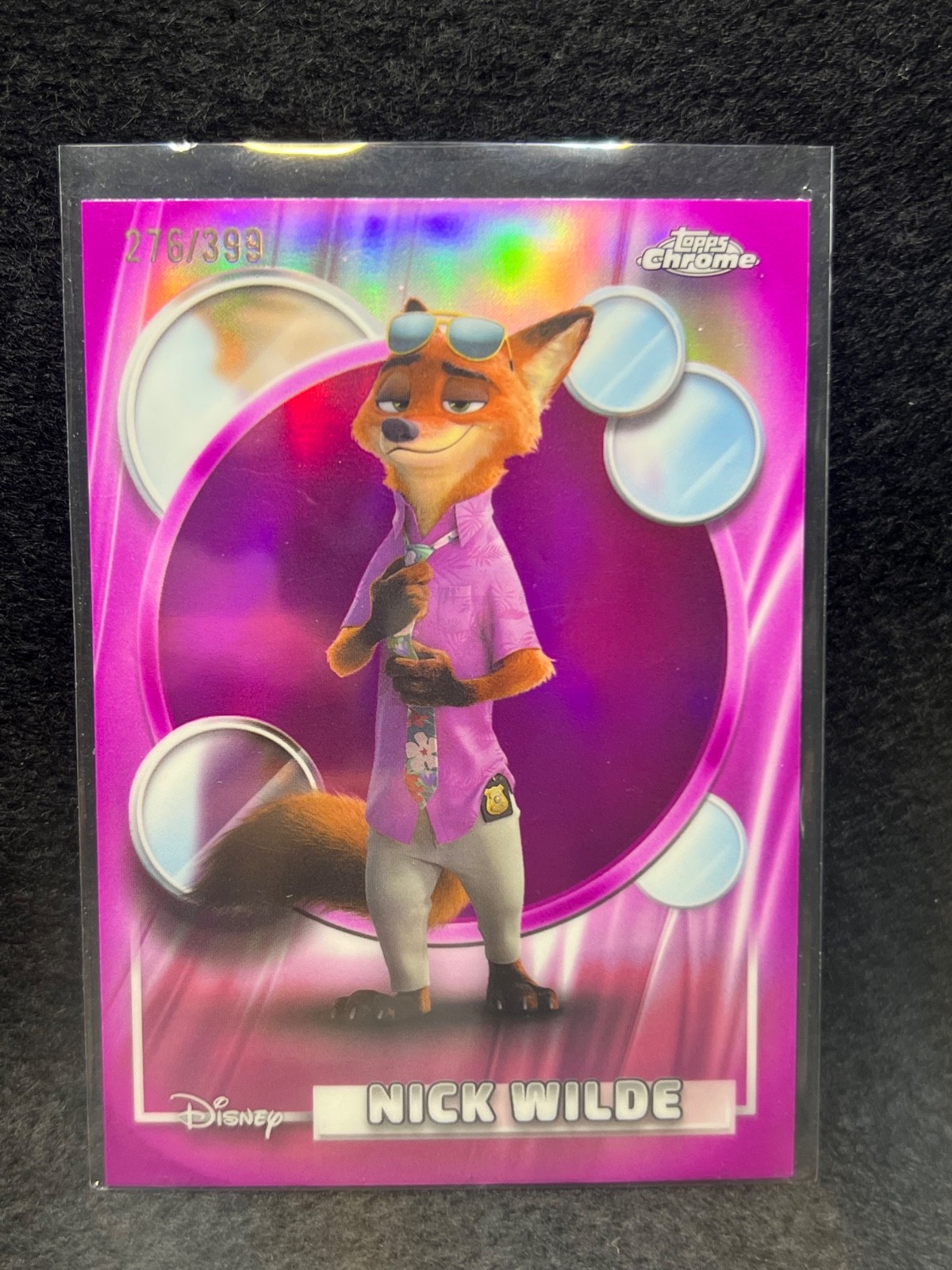 2026 Topps Disney Chrome- NICK WILDE- ZOOTOPIA  Magenta Refractor  276/399