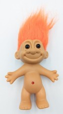 Troll Doll Orange Hair Retro Figure Collectible Russ Vintage 5" Gem stone Belly