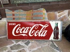 Vintage 32" Drink Coca Cola Sign  M.C.A 1484 Made in USA Trade-Mark Green Bottle
