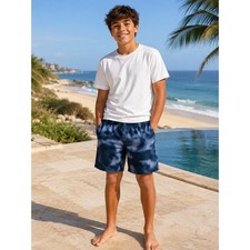 Adidas Primegreen Swim Board Shorts Trunks w/Mesh Blue Camo Boys 13-14Y Large