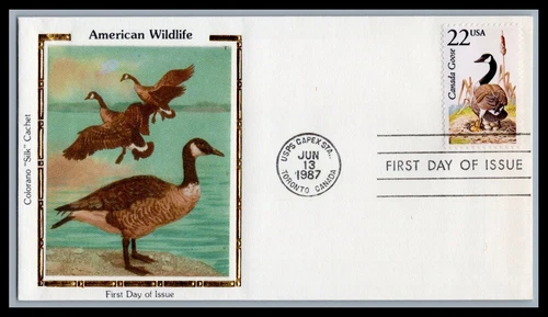 US FDC # 2334 22c Wildlife, Canada Goose  Colorano   1987, 9p7500