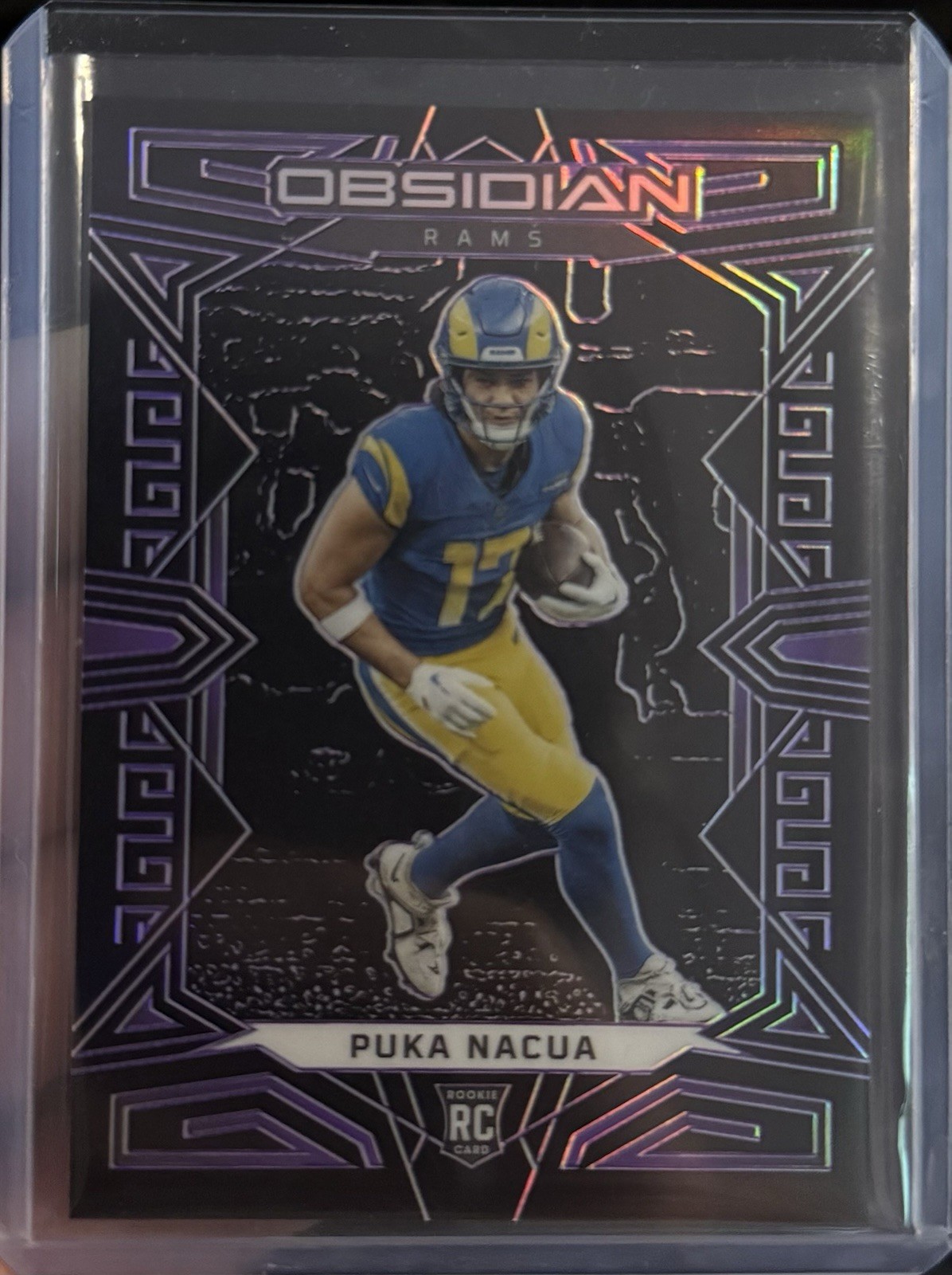 Puka Nacua 2023 Panini Obsidian NFL Purple Etch Rookie /75 Rams