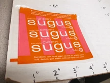 SUGUS 1960s Swiss candy Suchard Ovaltine Co sample wrapper 1-3/8oz CHERRY