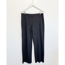 EILEEN FISHER Black Straight Leg Ponte Knit Pants Elastic Pull On Medium M