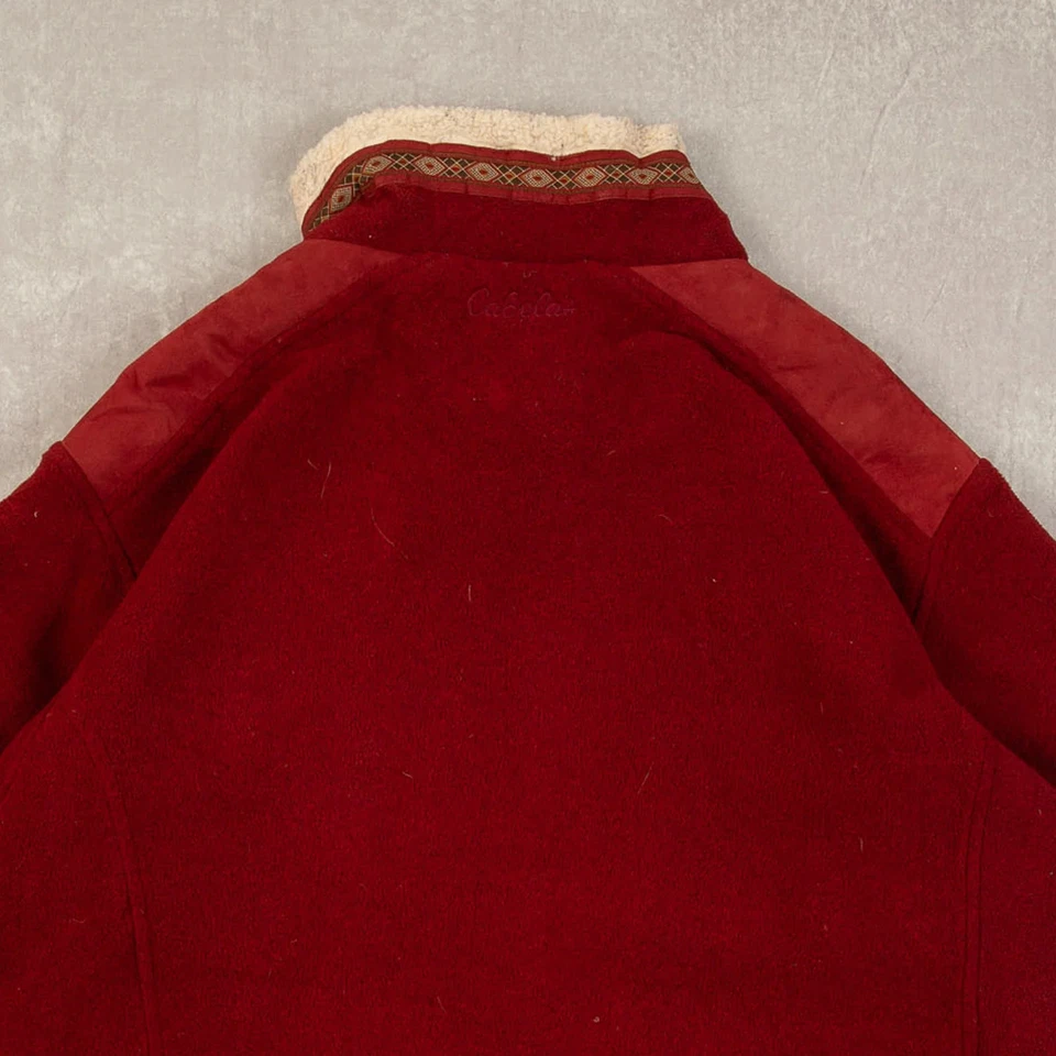 Vintage Full Zip Sherpa Lined Fleece 2XL Women's Red Outdoor - Image 4 of 4