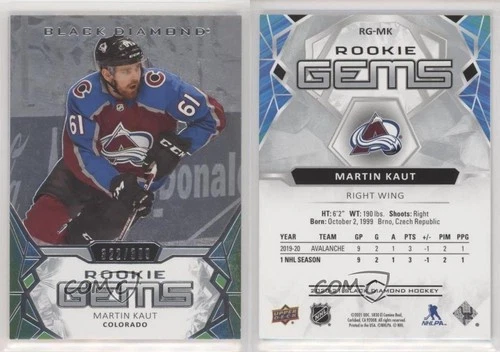 2020-21 Upper Deck Black Diamond Rookie Gems /399 Martin Kaut #RG-MK RC