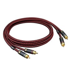 Image of Audiophile 2x RCA Twin Phono Stereo Audio Cable Cord OFC Gold Pure Copper Plug