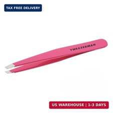 Tweezerman Stainless Steel Slant Tweezer - Eyebrow Tweezers for Women and Men N