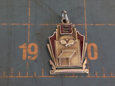 Ping Pong Table Tennis Award 10k Gold Filled 1938 Singles Champion Hurchison B