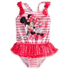 Disney Minnie Mouse 1 PC Deluxe Tutu Swimsuit Girl Size 7/8