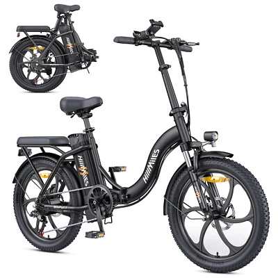 hillmiles Foldable Electric Bike 62km 250W Motor 36V13Ah E-City Bike 7 Speed