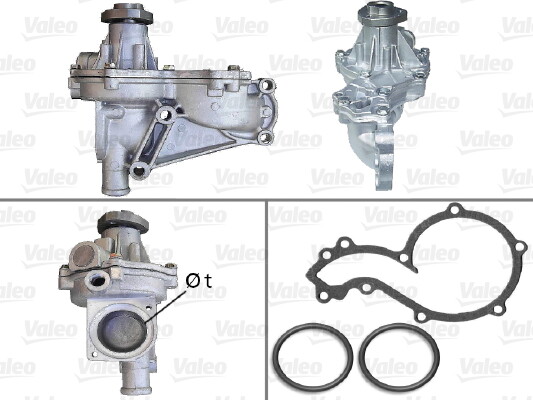 Pompe à eau refroidissement du moteur Valeo 506603 en aluminium avec joint