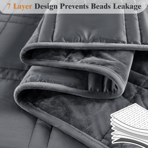 Dual-Sided 20 lbs Weighted Blanket - Soft Flannel & Cooling Viscose, 88"x87" - Picture 6 of 8