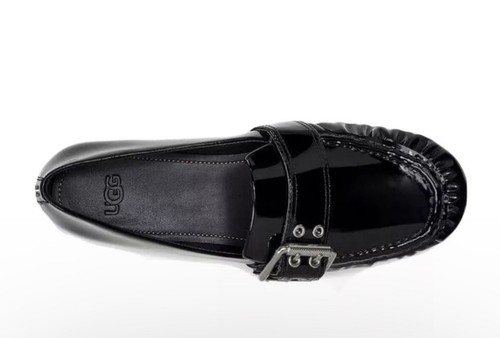 UGG CHARLOTTE PATENT LEATHER LOAFER SLIP ON BLACK WOMENS US 9/UK 7/EU 40 - Picture 3 of 4
