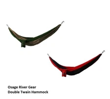 Osage River Gear Twain Double Hammock w/ Tree Safe Straps -Khaki / OD or Red B  