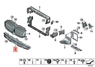OEM BMW G30 G31 518D 520D ED 520DX 520I 1.6 AIR DUCT BOTTOM 